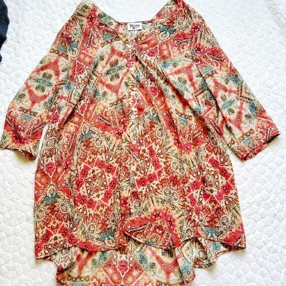 Show Me Your Mumu downtown tunic top button down S kimono - Picture 5 of 14